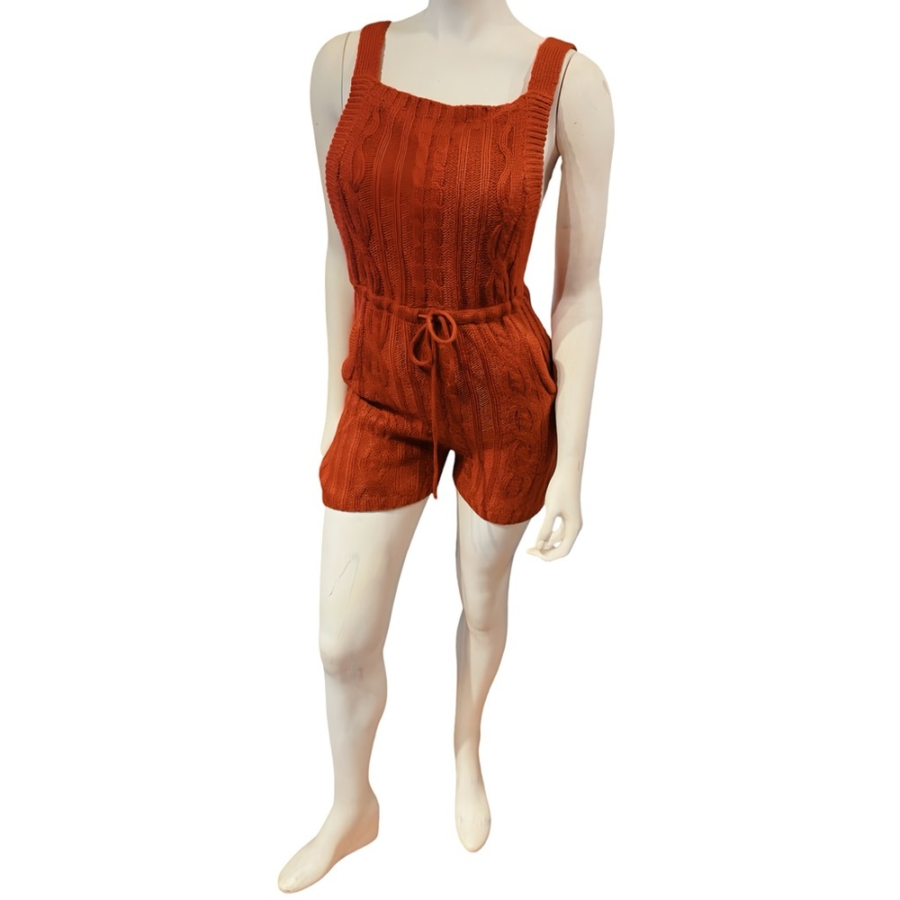 UNIF Cable knit burgundy Romper